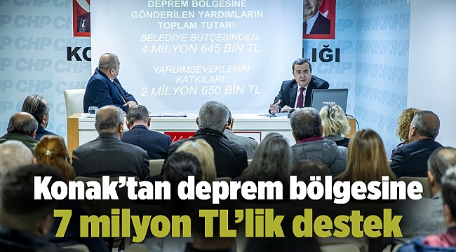 Konak’tan deprem bölgesine 7 milyon TL’lik destek